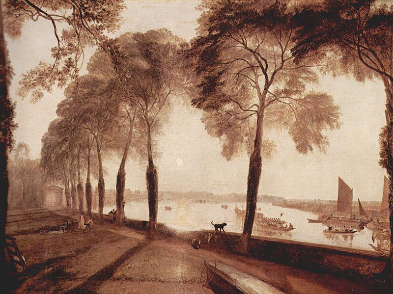 Joseph Mallord William Turner Mortlake Terrace, der Wohnsitz von W. Sliam Moffat, Sommerarbend oil painting picture